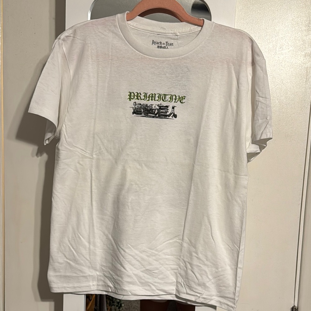 Boys Primitive White Short Sleeve Tee - Attack on Titan